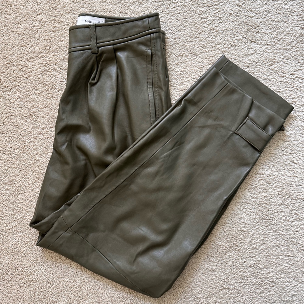 Women’s Olive Green faux leather pants